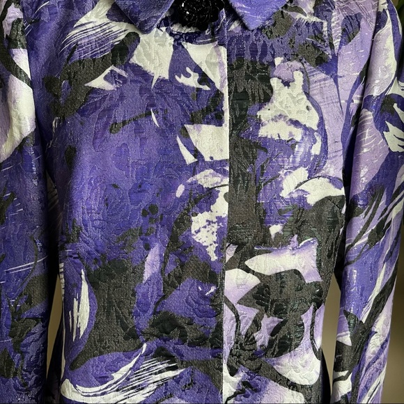 Basler Vintage Shimmer Abstract Design Blazer Purple Sz 8 - Picture 5 of 16